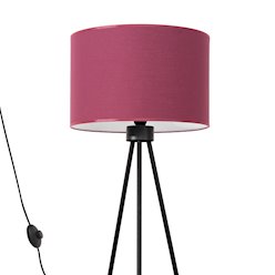 Lampa podłogowa z abażurem Nevia 1xE27 burgundowa