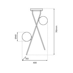 Lampa sufitowa mleczne kule INTER 2xE14