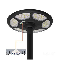 Latarnia parkowa solarna 25W 3200lm 4000K z czujnikiem