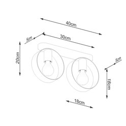 Lampa sufitowa loftowa TITRAN 2xE27 biała