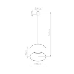 Lampa wisząca z abażurem Nevia 1xE27 granatowa