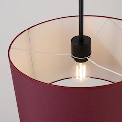 Lampa wisząca z abażurem Nevia 1xE27 burgundowa