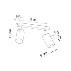 Kinkiet listwa z reflektorami Ring 2xGU10 szałwiowy