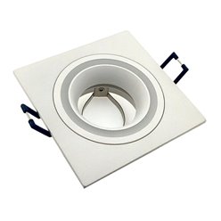 Oprawa halogenowa GU10 kwadrat Ring aluminiowa biała