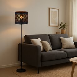 Lampa podłogowa 1xE27 Morgan dekoracyjna 160cm czarna
