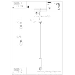 Lampa wisząca tuba Liro 1xGU10 biała