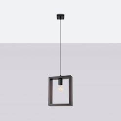 Lampa wisząca drewniana Aries 1xE27 wenge