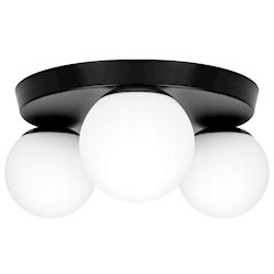 Lampa sufitowa okrągła mleczne kule Bali 3xE27 czarna