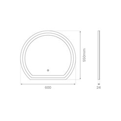 Lustro z podświetleniem LED 60x45cm Laguna 2 16W 3CCT