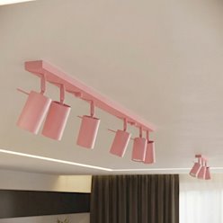 Kinkiet okrągły z reflektorami Ring 3xGU10 różowy