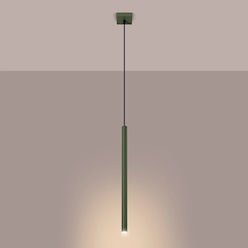 Lampa wisząca pojedyncza tuba Pastelo 1xG9 zielona oliwka