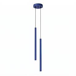 Lampa wisząca podwójna tuba Pastelo 2xG9 okrągła ultramarynowa
