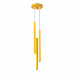 Lampa wisząca potrójna tuba Pastelo 3P 3xG9 żółta