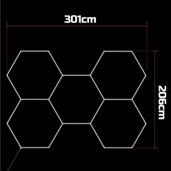 Lampa LED Hexagon 5L CRI90 206x301cm 240W 6500K