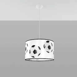 Lampa wisząca dziecięca Football A 40 1xE27 biało-czarna