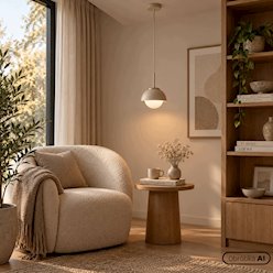 Lampa wisząca pojedyncza E27 Velia 18cm kaszmir