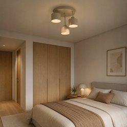 Lampa sufitowa Loft 3xE27 Elena okrągła beżowa