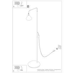 Lampa podłogowa ze stożkowym kloszem Nox 1xE14 beżowa