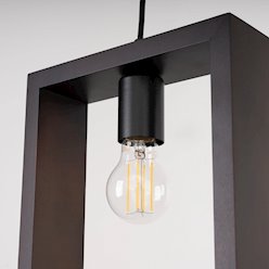 Lampa wisząca drewniana Aries 1xE27 wenge
