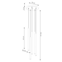 Lampa wisząca 5-punktowa Pastelo 5xG9 okrągła beżowa