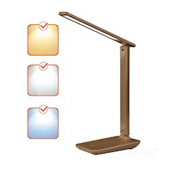 Lampka biurkowa LED Noblite 7W CCT brązowa