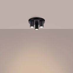 Lampa sufitowa tuby Lagos 3xGU10 okrągła czarna