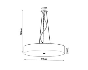 Lampa wisząca SKALA okrągła 90 cm 6xE27 biała