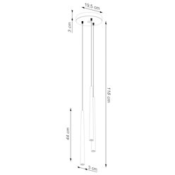 Lampa wisząca potrójna Bliss 3xG9 okrągła czarna