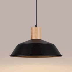 Lampa wisząca z okrągłym kloszem Fano 1xE27 czarna