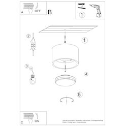 Lampa sufitowa tuba Modo 1xGx53 taupe