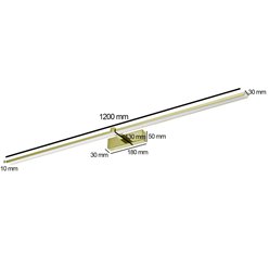 Lampa LED nad lustro VENUS 24W 120cm złota