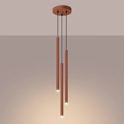 Lampa wisząca potrójna Pastelo 3xG9 okrągła ochra czerwona