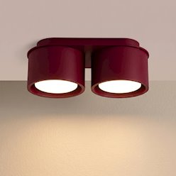 Lampa sufitowa podwójna tuba Modo 2xGx53 burgundowa