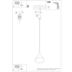 Lampa wisząca stożkowy klosz Nox 25cm 1xE27 ochra czerwona