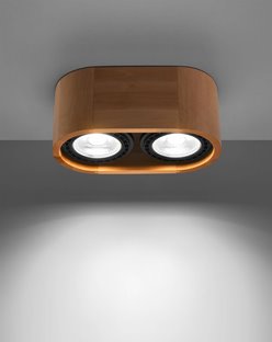 Halogen natynkowy podwójny BASIC 2xAR111 drewno
