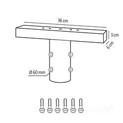 Uchwyt naświetlacza na maszt oświetleniowy PRO 60mm szary