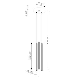 Lampa wisząca potrójna Arche okrągła 3xG9 czarna