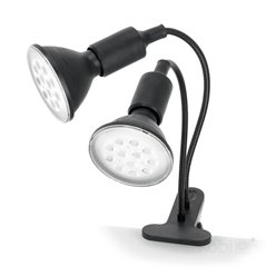 Lampka z klipsem 2xE27 do uprawy roślin czarna
