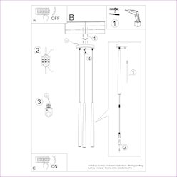 Lampa wisząca potrójna Bliss 3xG9 okrągła czarna