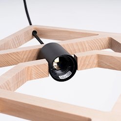 Lampa wisząca dekoracyjna Caro 1xE27 naturalne drewno/czarna