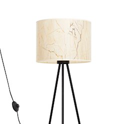 Lampa podłogowa z abażurem Nevia 1xE27 beżowy marmur