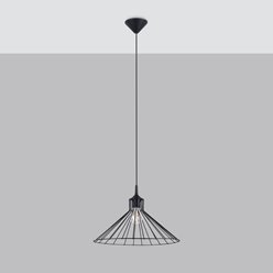 Lampa wisząca druciana EDA 1xE27 czarna