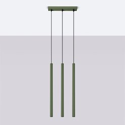 Lampa wisząca potrójna Pastelo 3xG9 listwa zielona oliwka