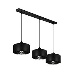 Potrójna lampa wisząca E27 Velto Loft listwa 60cm czarna