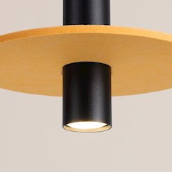 Lampa wisząca filcowa Pelta 1xGU10 czarno-żółta