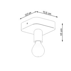 Lampa sufitowa industrialna TAVO 1xE27 beton