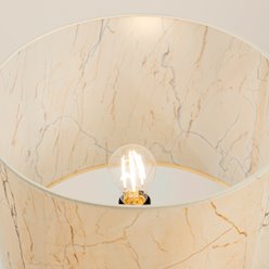Lampa podłogowa z abażurem Nevia 1xE27 beżowy marmur