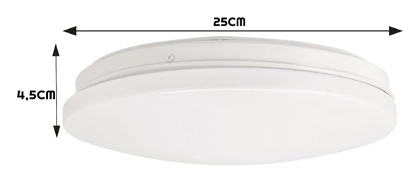 Plafoniera LED IP44 12W 960lm biała neutralna