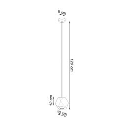 Lampa wisząca geometryczna WOODY 1xGU10 drewno