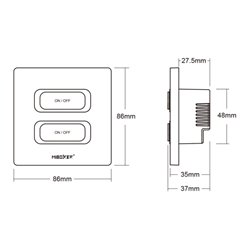 Ściemniacz LED Mi-Light ESR2T do puszki 230V - 2 strefy